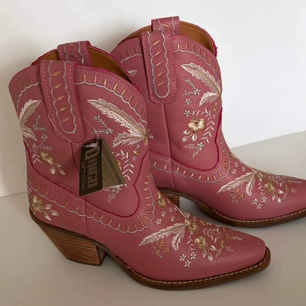 Dingo Pink Floral Heeled Boots - Picture 2 of 4